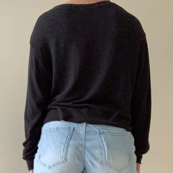 Mossimo Charcoal Gray Cropped Pullover Sweater - Picture 2 of 5